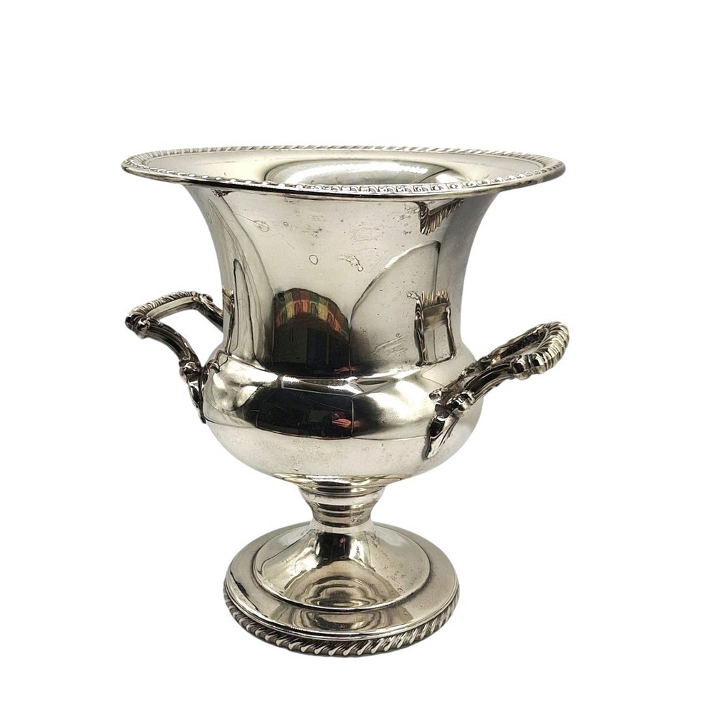 WM Rogers Silver Plated Champagne Ice Bucket Urn Pedestal Trophy Style 9 Inch